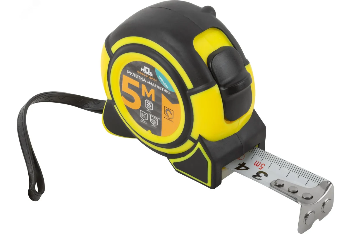 Рулетка "Магнетик" 5 м x 25 мм