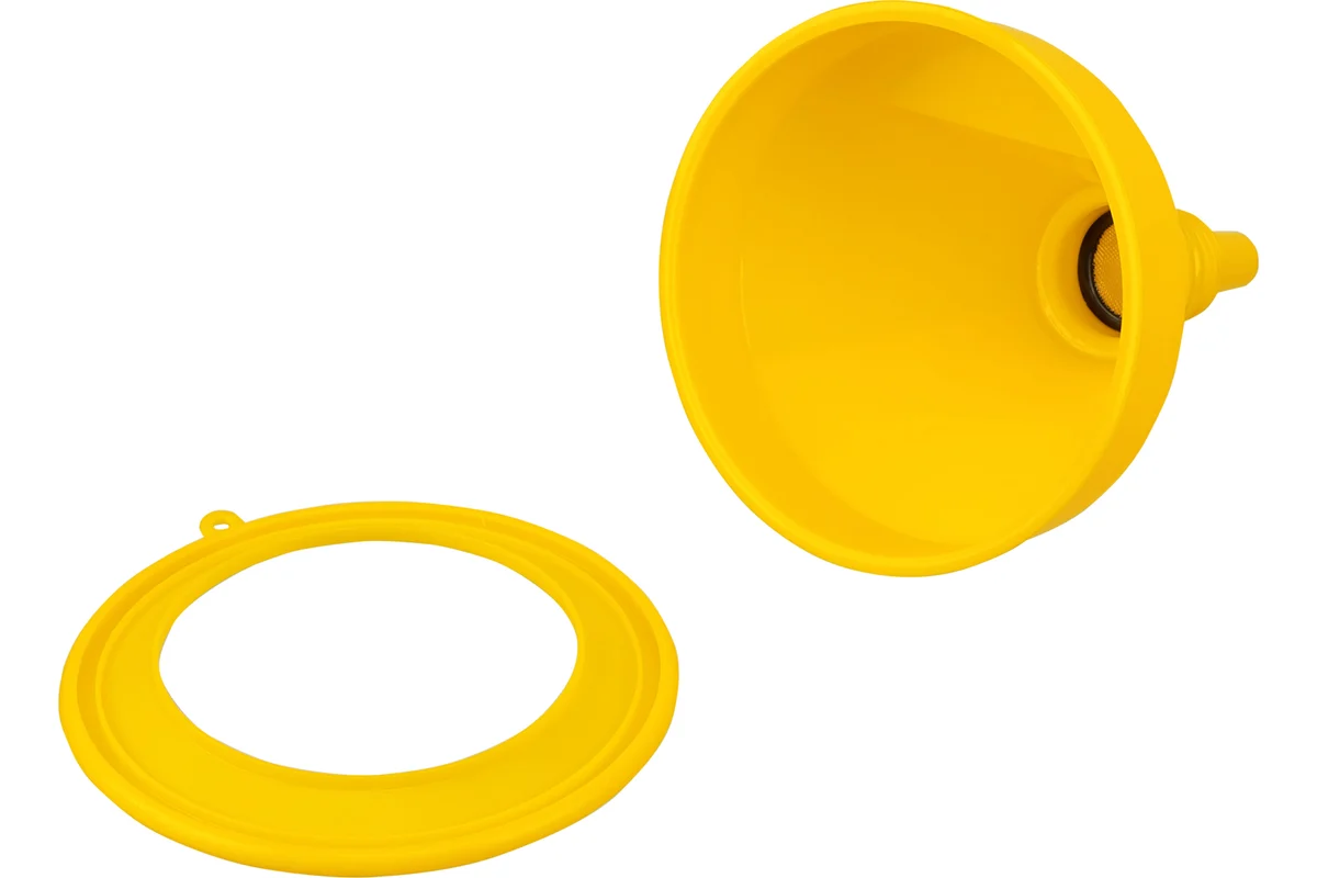 Воронка пластиковая, 160 мм, с металлическим ситом, гибкий наконечник// Denzel