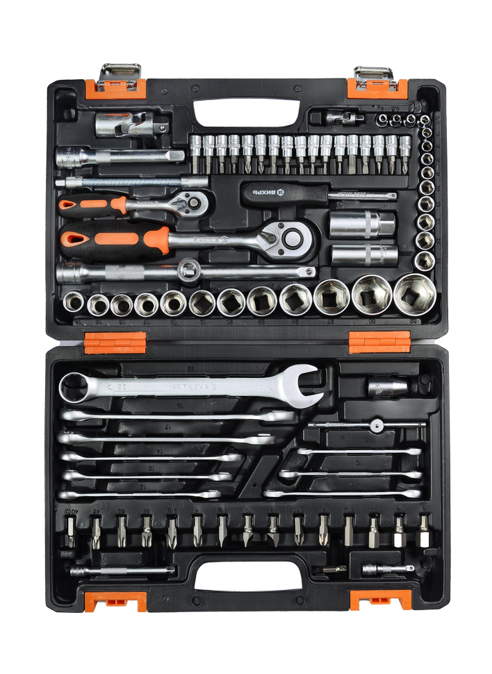 Набор инструментов, 1/2" , 1/4" , CrV, в кейсе 82 предм Вихрь