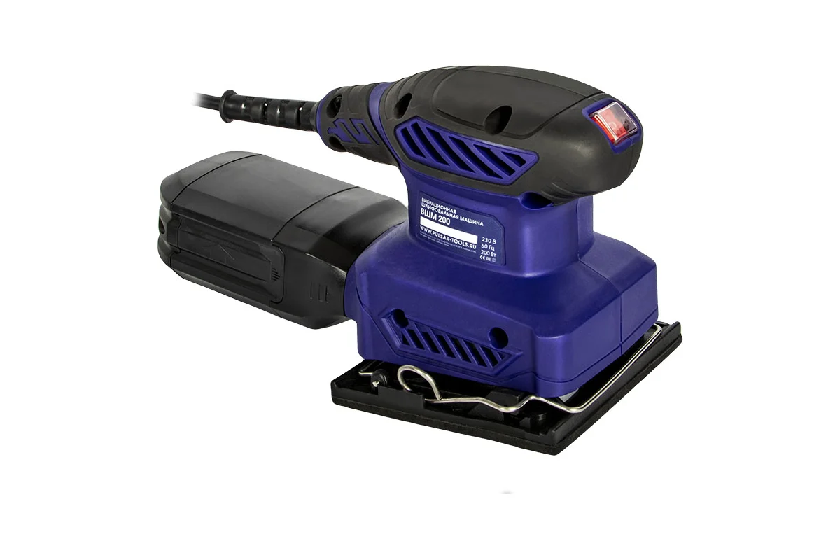 Вибрационная шлифмашина ПУЛЬСАР ВШМ 200 200Вт,110х100мм 28000/мин 1,1кг