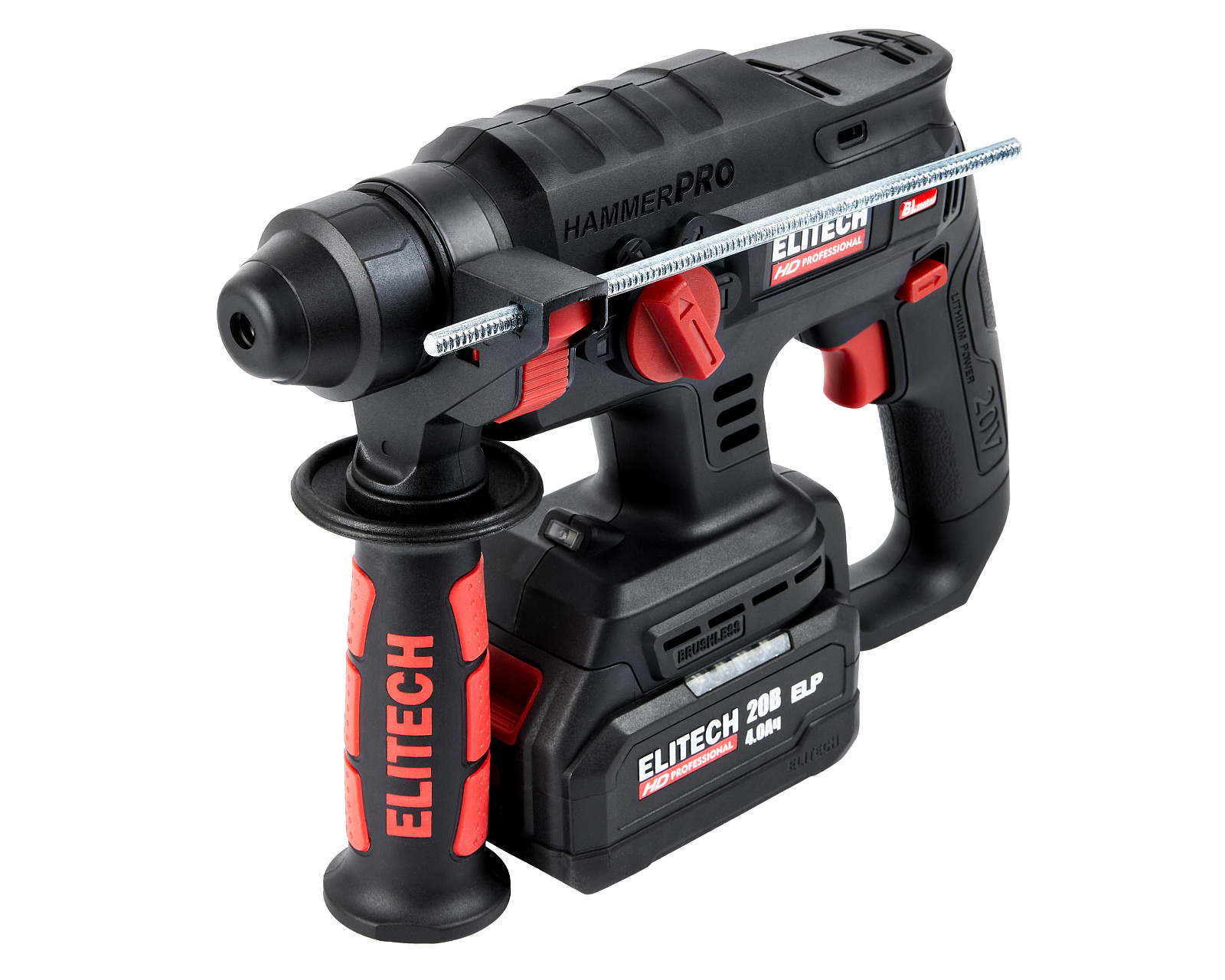 ELITECH CRH 2022SL (E2205.030.01) Перфоратор ак.б\щет,SDS+,20В,1х4.0Ач,ELP,3реж,2.2Дж,22мм,0-4500у\м