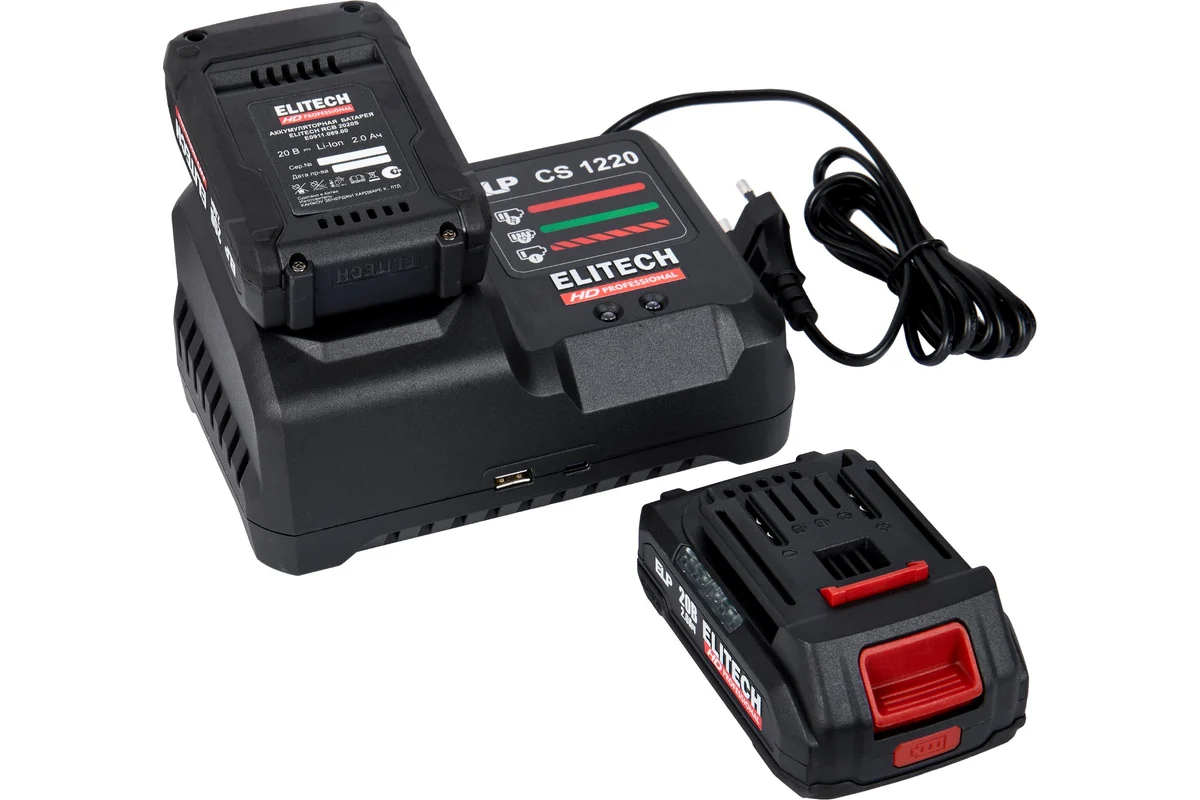 ELITECH CW 2004SL (E2201.056.01)Гайковерт ак(уд) б/щет,20В,2х2.0Ач,ELP,0-2400уд/мин,450Нм,кв 1/2"