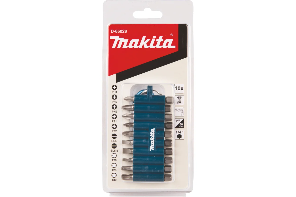 Makita Дрель  DF0300X3 320Вт, БЗП 10мм, 2-скор, 56/21Нм, + н-р бит D-65028