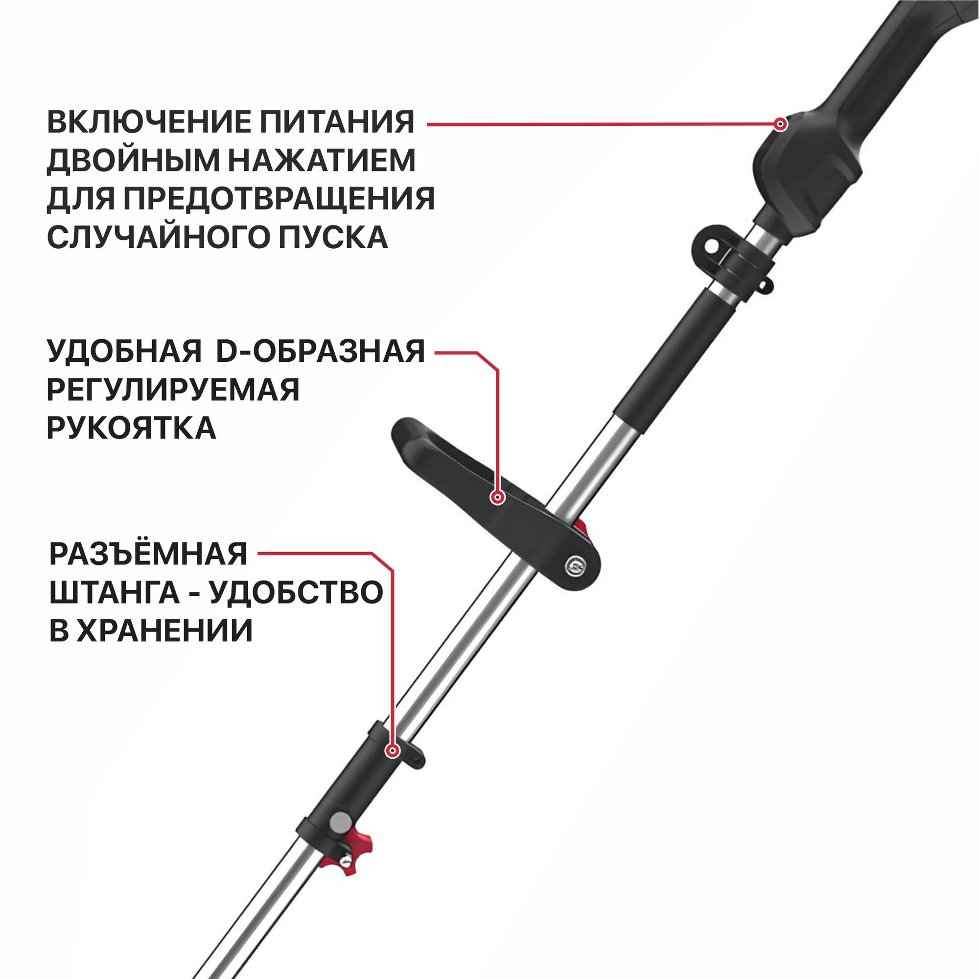 Триммер аккум. бесщёточный P.I.T. PTR20H-330A/1 (20В, 5500об., Ø255/330мм, ниж.двиг., 1акб4Ач, ЗУ)