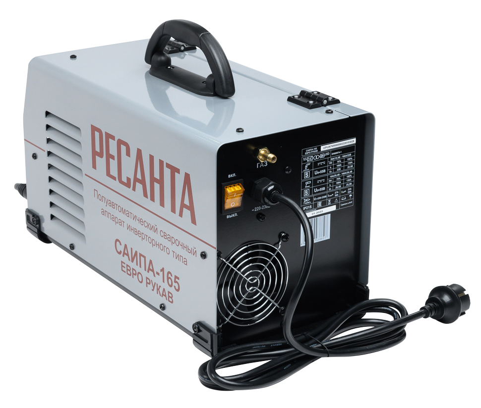 РЕСАНТА Сварочный аппарат инверторный полуавтомат. САИПА-165, Евро рукав 220В, 