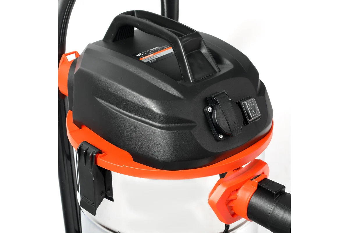 Пылесос промышленный PATRIOT VC 330, нержавеющий бак, HEPA-фильтр, розетка