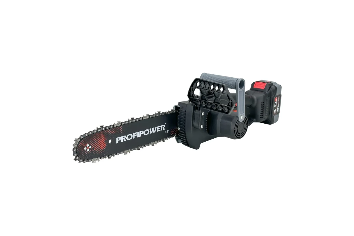 Аккум. б/щ цепная пила PROFIPOWER MKDUC-20В  (20В,Li-ion-1шт, 4.0Ач, шина 12", 0-4000об/мин, цепь 3/