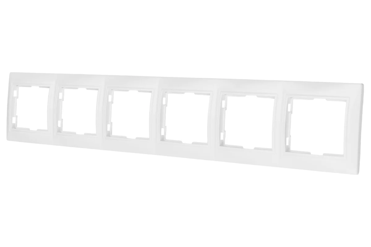 Рамка 6-ти постовая горизонтальная белая "Таймыр" TDM*