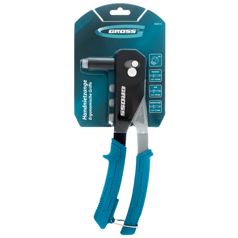 Заклепочник ручной, 260 мм, заклепки 2,4-3,2-4,0-4,8 мм// Gross