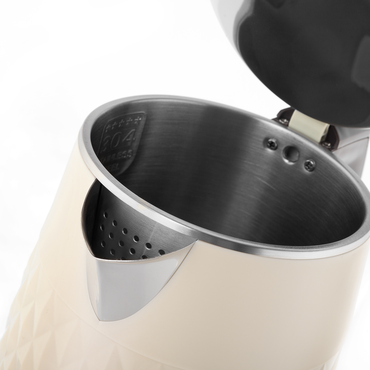 1043BR-WH Чайник электрический  BRAYER, 2200 Вт, 1,5 л, нерж +покрытие Cool Touch, беж.