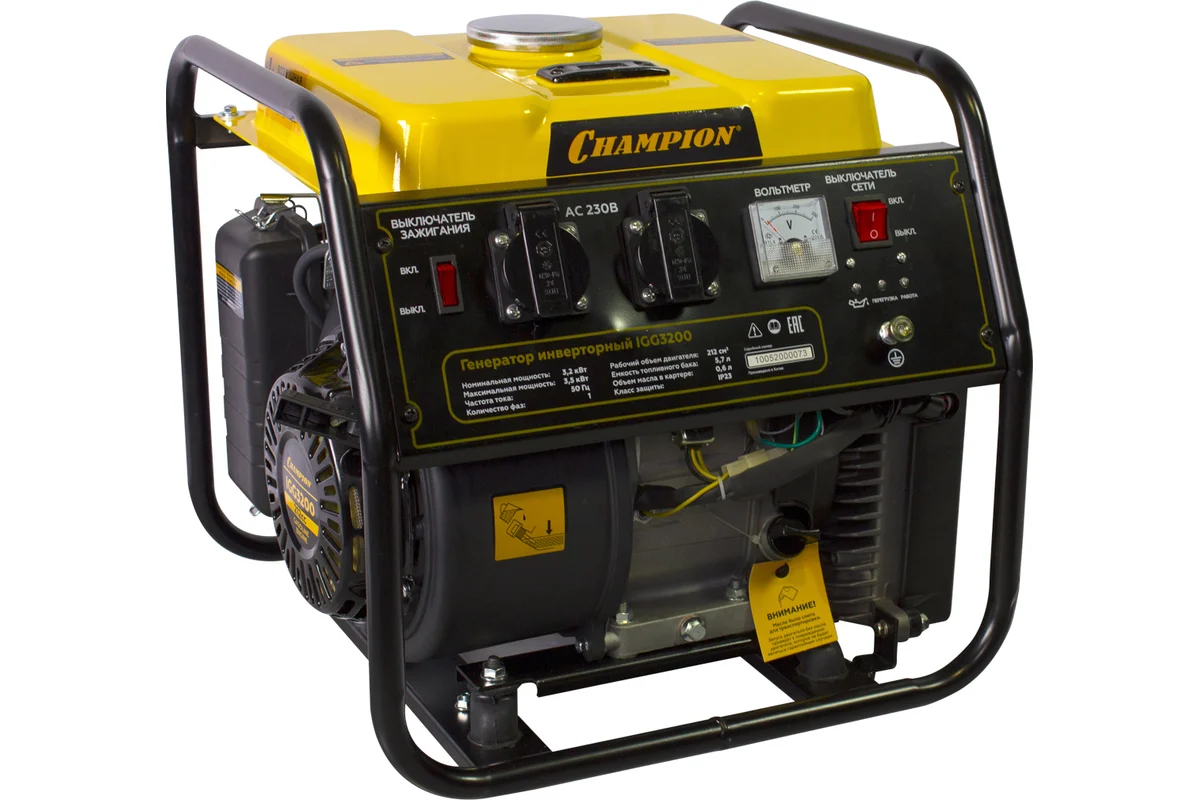 Инверторный генератор CHAMPION IGG3200, 3,2кВт, 220В