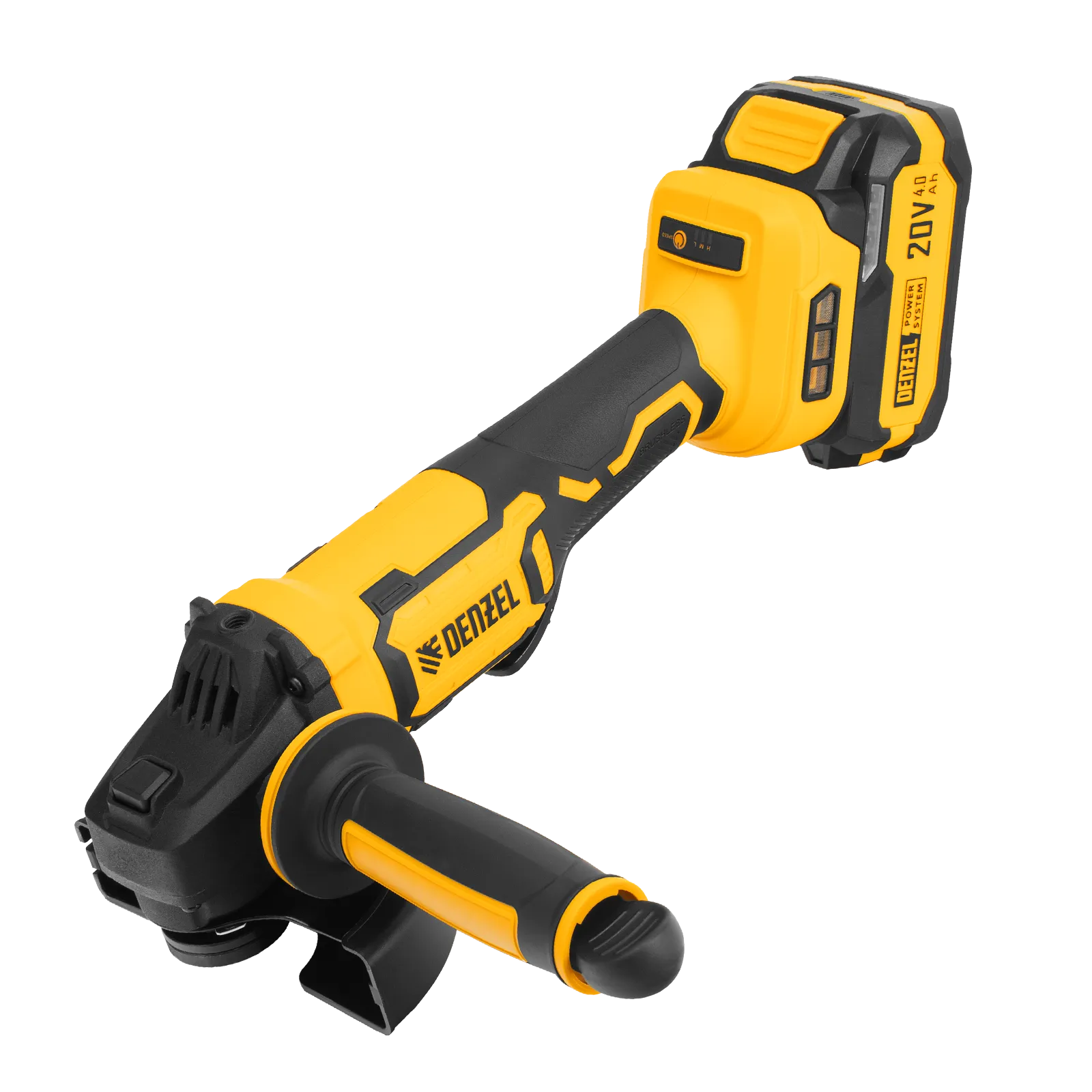 Машина шлифовальная угловая аккумуляторная бесщет. AGH-BL-20-125, Li-Ion, 20 В// Denzel