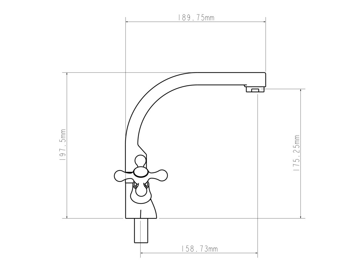 Смеситель для кухни вентильный (тип I), серия 230 серый ECONOCE