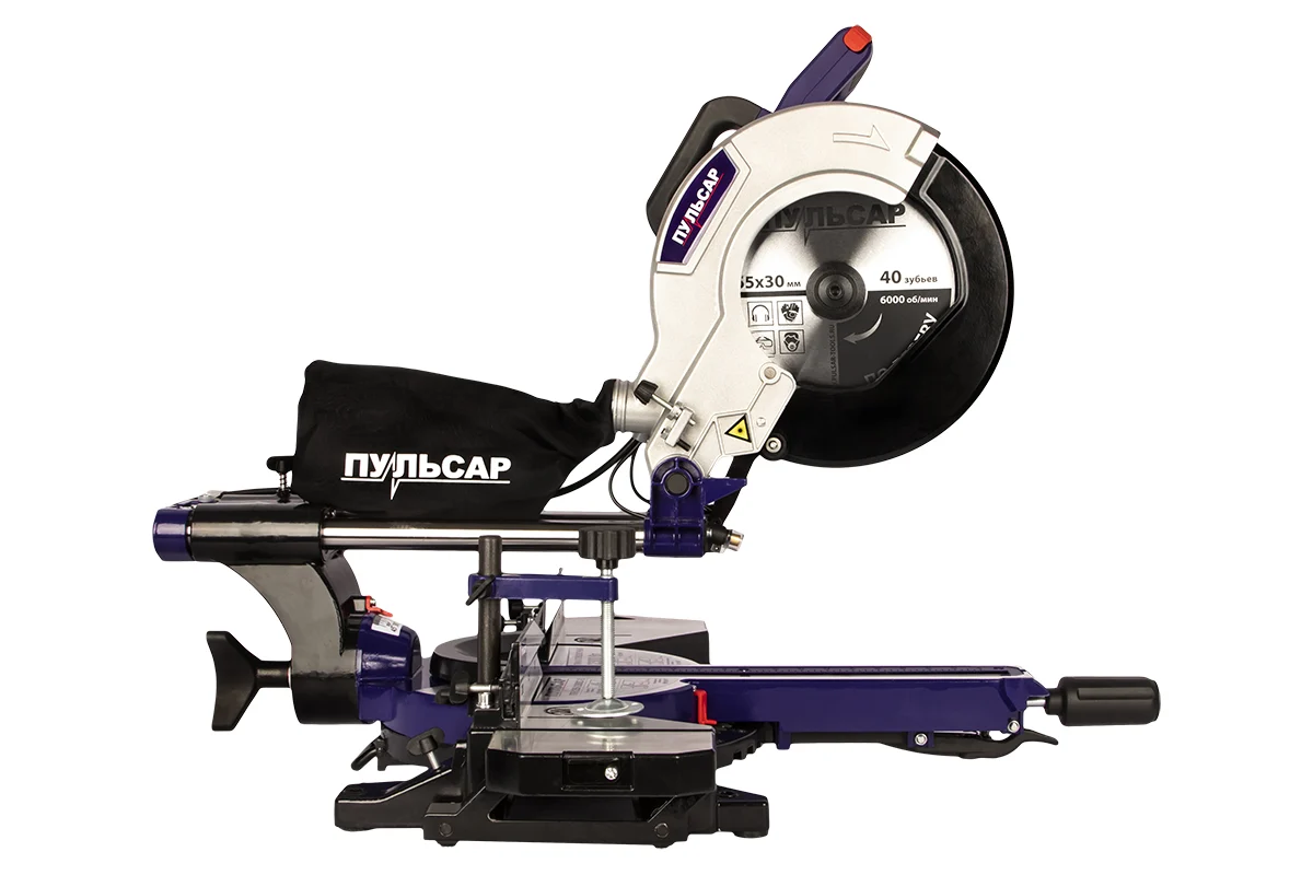 Пила торцовочная ПУЛЬСАР ПТН 255-2300С-2 (2300Вт, 255х30мм, рез 90х340мм,3200/4500об/мин 16,5 кг)