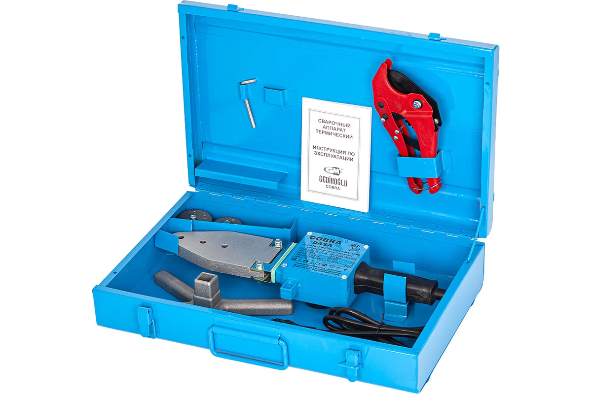 Паяльник COBRA DASA GM 0003, 1500Вт, насадки Ø 20/25/32/40, для полипропиленовых труб