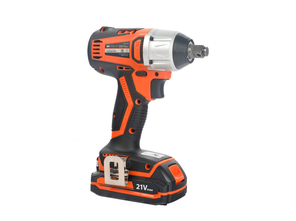 Гайковерт ударный аккумуляторный PATRIOT BR 210Li 1/2 UES BL, две АКБ  Li-ion, 18В, 2,0 Ач, 280Нм, п