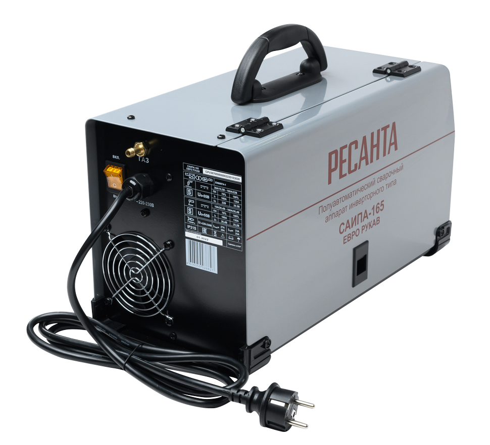 РЕСАНТА Сварочный аппарат инверторный полуавтомат. САИПА-165, Евро рукав 220В, 