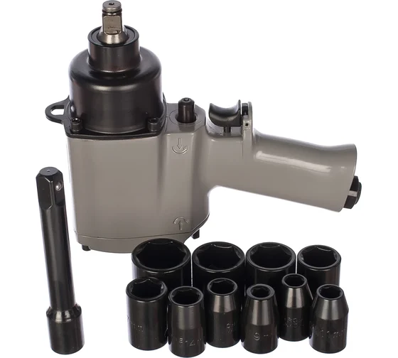 Пневмогайковерт ударный IW720 1/2" (720Нм,6,3 бар,1/2") + набор головок FUBAG