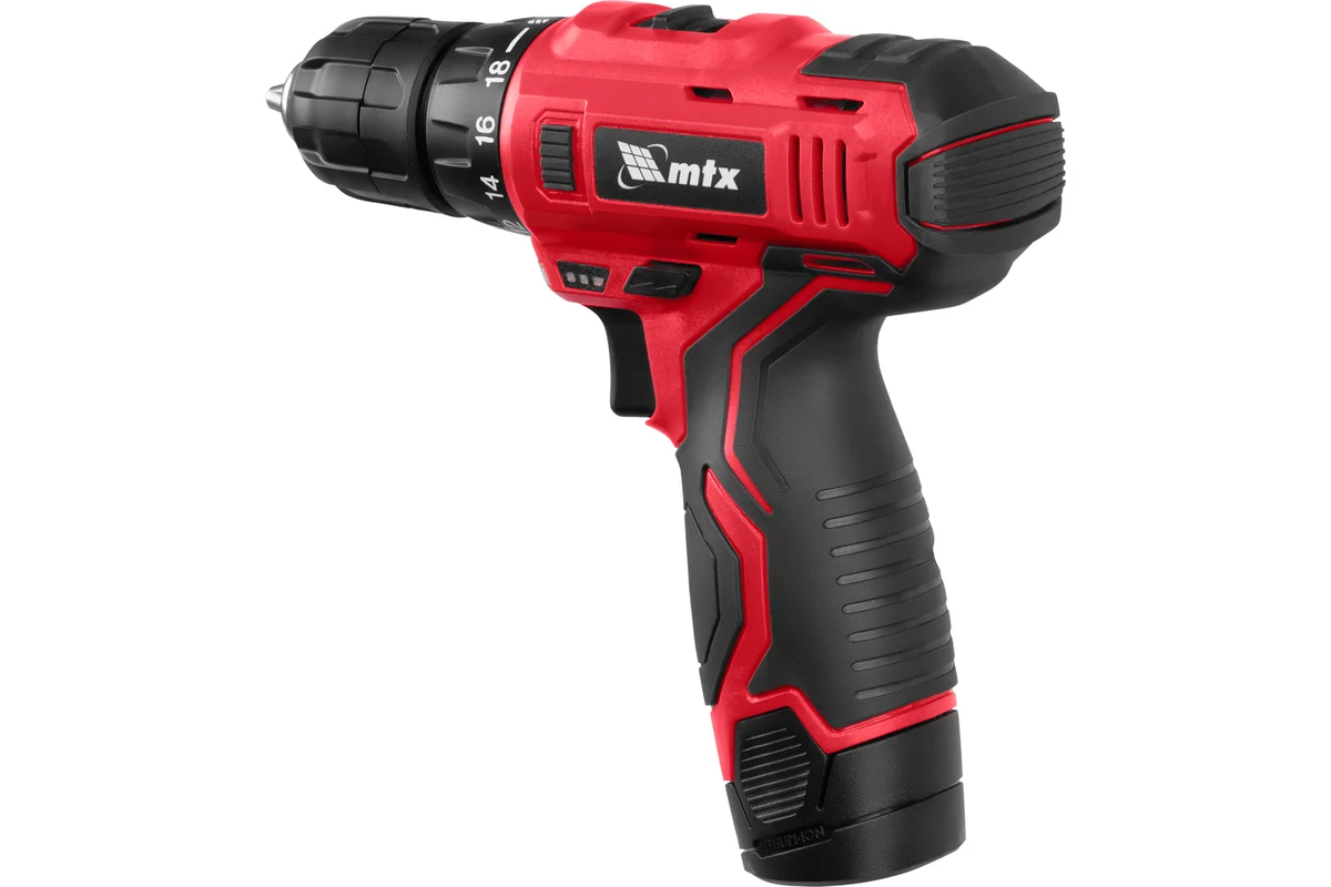 Дрель-шуруповерт аккумуляторная MCDL-12-02P, Li-Ion, 12 В, 2 акк.// MTX