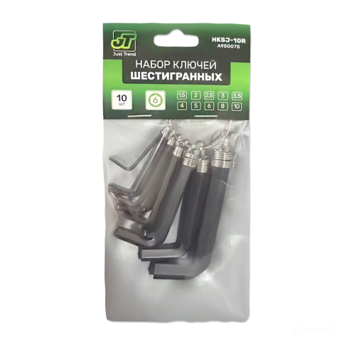 Набор ключей торцевых шестигранных 10 предметов (1.5-10 мм) JT HKSJ-10R