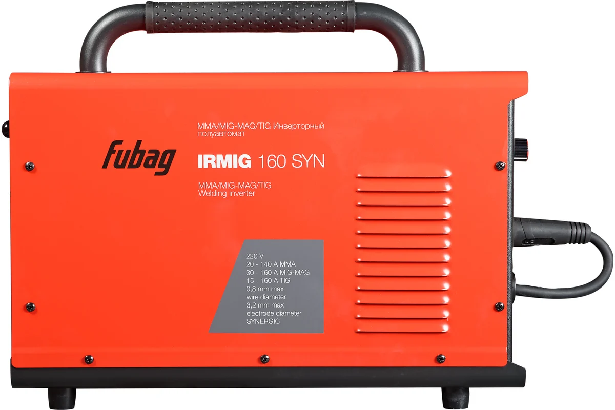 Сварочный полуавтомат IRMIG 160 FUBAG SYN, инверторный, от 30-160А, пров-а 0,8-1,0мм + горелка