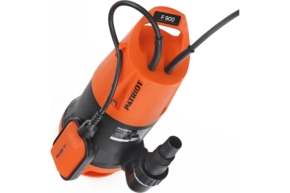 Насос дренажный PATRIOT F 900 д/грязн.воды, корпус - пластик, 900 Вт, 14000 л/час.