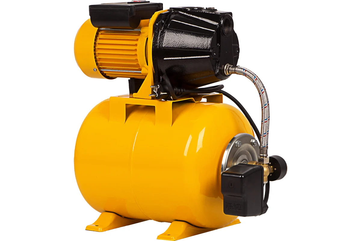 Насосная станция PS1100С, 1100 Вт, 4500 л/ч, ресивер 24 л, напор 46 м, чугун// Denzel