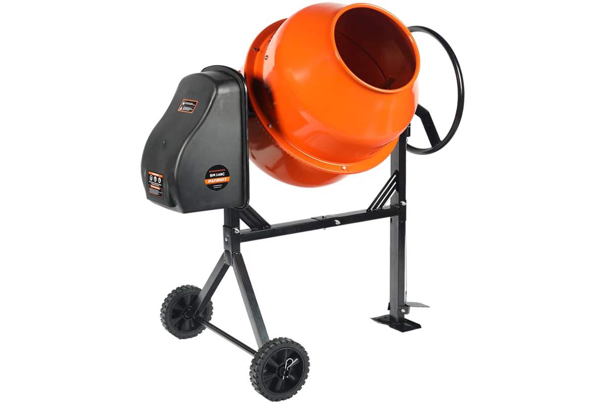Бетоносмеситель PATRIOT BM 148C, 450 Вт, 140 кг готовой смеси, венец - чугун
