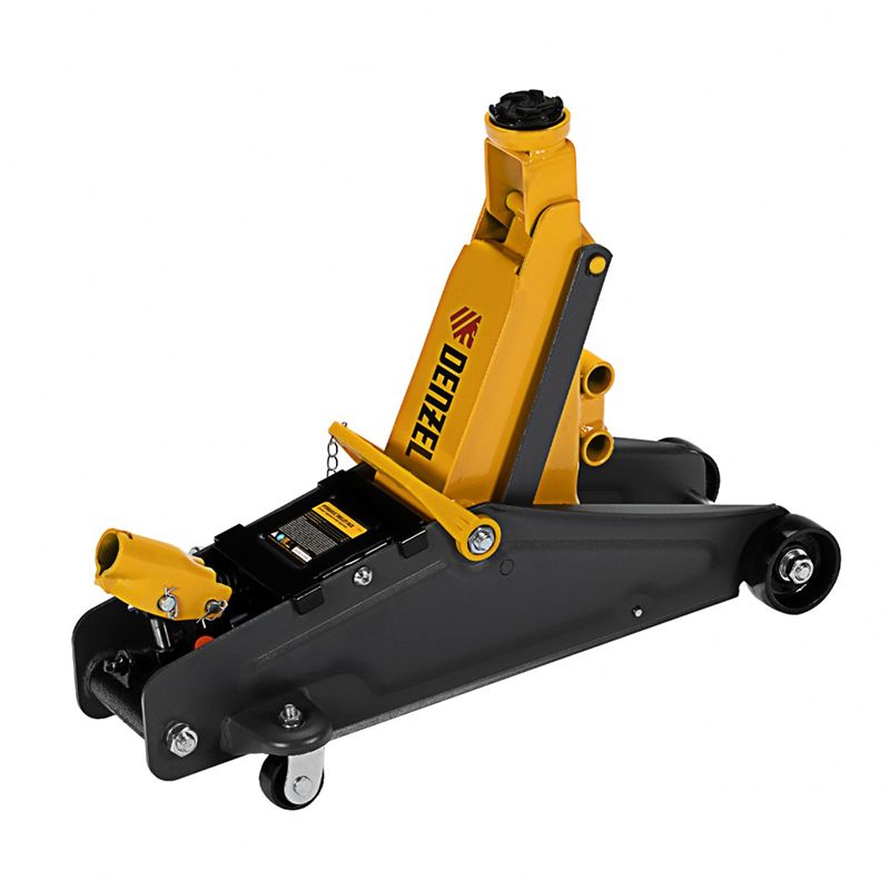 Домкрат гидравлический подкатной с фиксатором, 2,8 т, 135-385 мм, в кейсе// Denzel