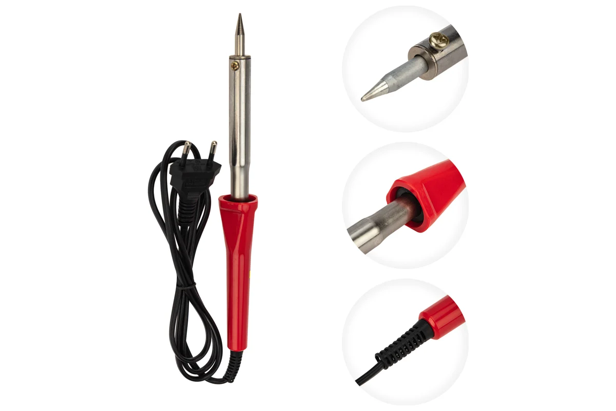 Паяльник с керам. нагревателем, долговечное жало 220V/ 80 Вт, PROconnect, 12-0125-4