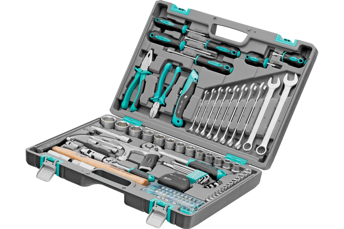 Набор инструмента 1/2", 1/4",  98 пр., пластиковый кейс// STELS