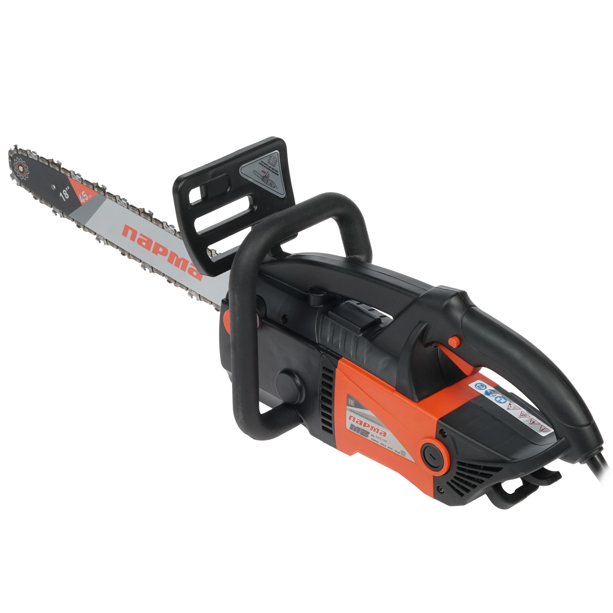 Электропила ПАРМА М3 2,2 кВт, шина 18", цепь 63зв 3/8" 1,3, вес 6,5 кг