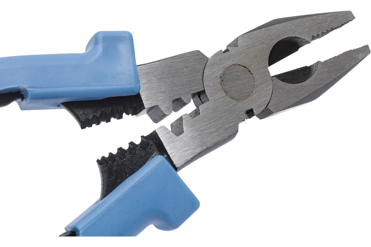 Плоскогубцы комбинированные многофункциональные, пластиковые ручки, Профи 200 мм