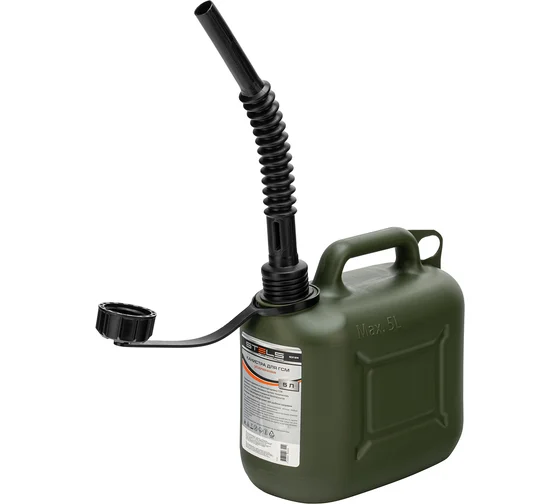 Канистра для ГСМ вертикальная, 5 л., пластиковая, усиленная// Stels