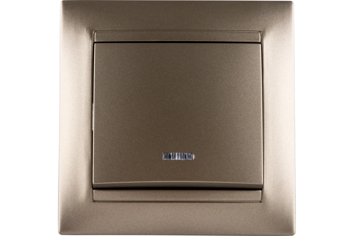 Выключатель СУ 1-кл. 10А инд.  бронза "Лама" TDM*