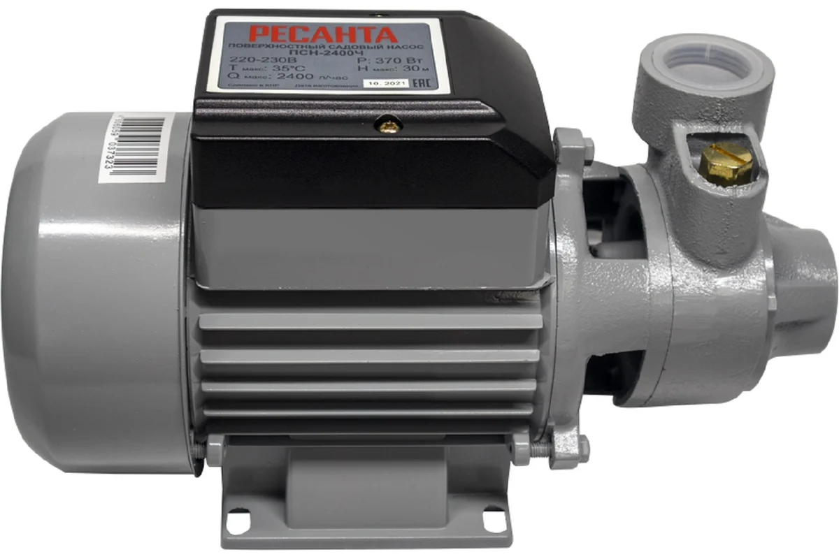 Поверхностный насос Ресанта ПСН-2400Ч 370Вт,в/п30м, 40л/мин,г/в 9м, 1"