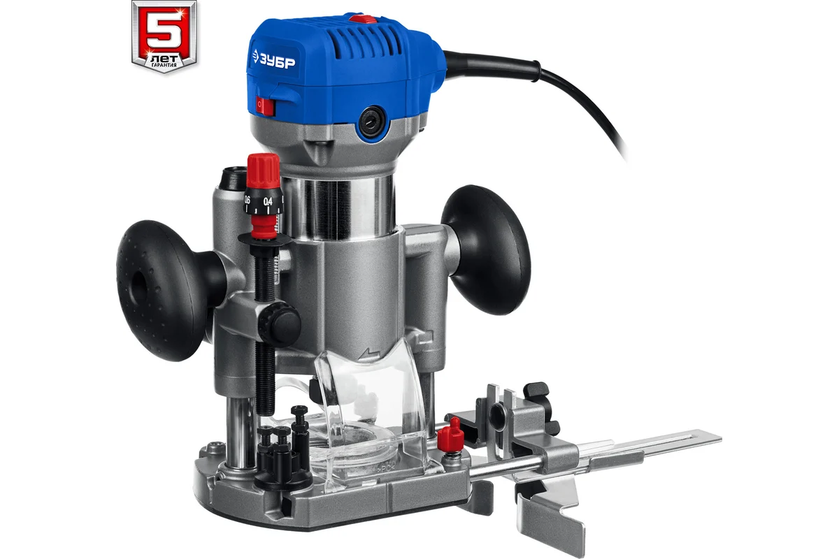 ЗУБР Фрезер кромочный ФПК-750Н,750Вт, 13000-33000 об\мин, цанга-6/8мм, 3 основания, сумка, 1,8кг