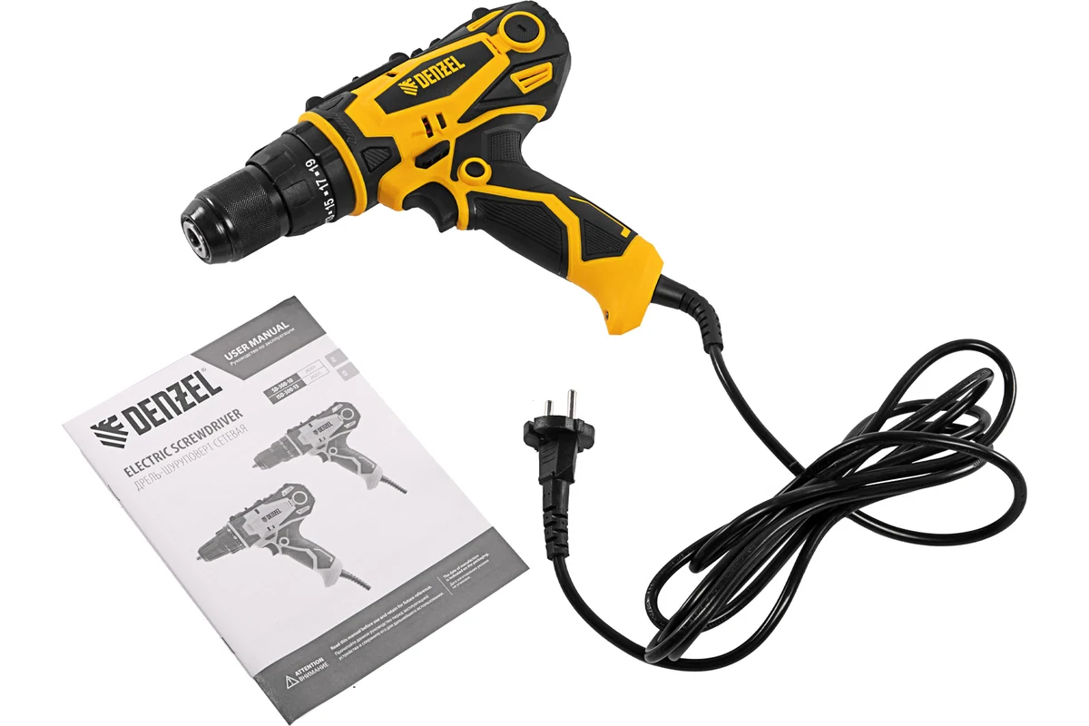 Дрель-шуруповерт сетевая ударная ISD-300-13// Denzel