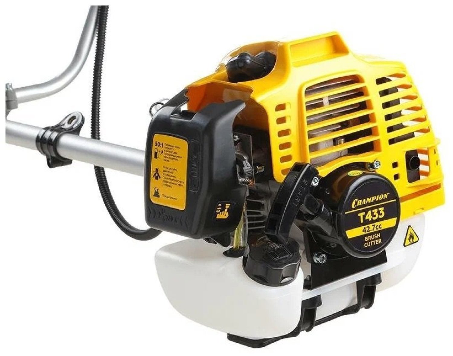 Бензотриммер CHAMPION T 433,1,25 кВт, разъемн, пр. штанга, 42,7 см2, вело-руль, легк. старт, 8,2 кг