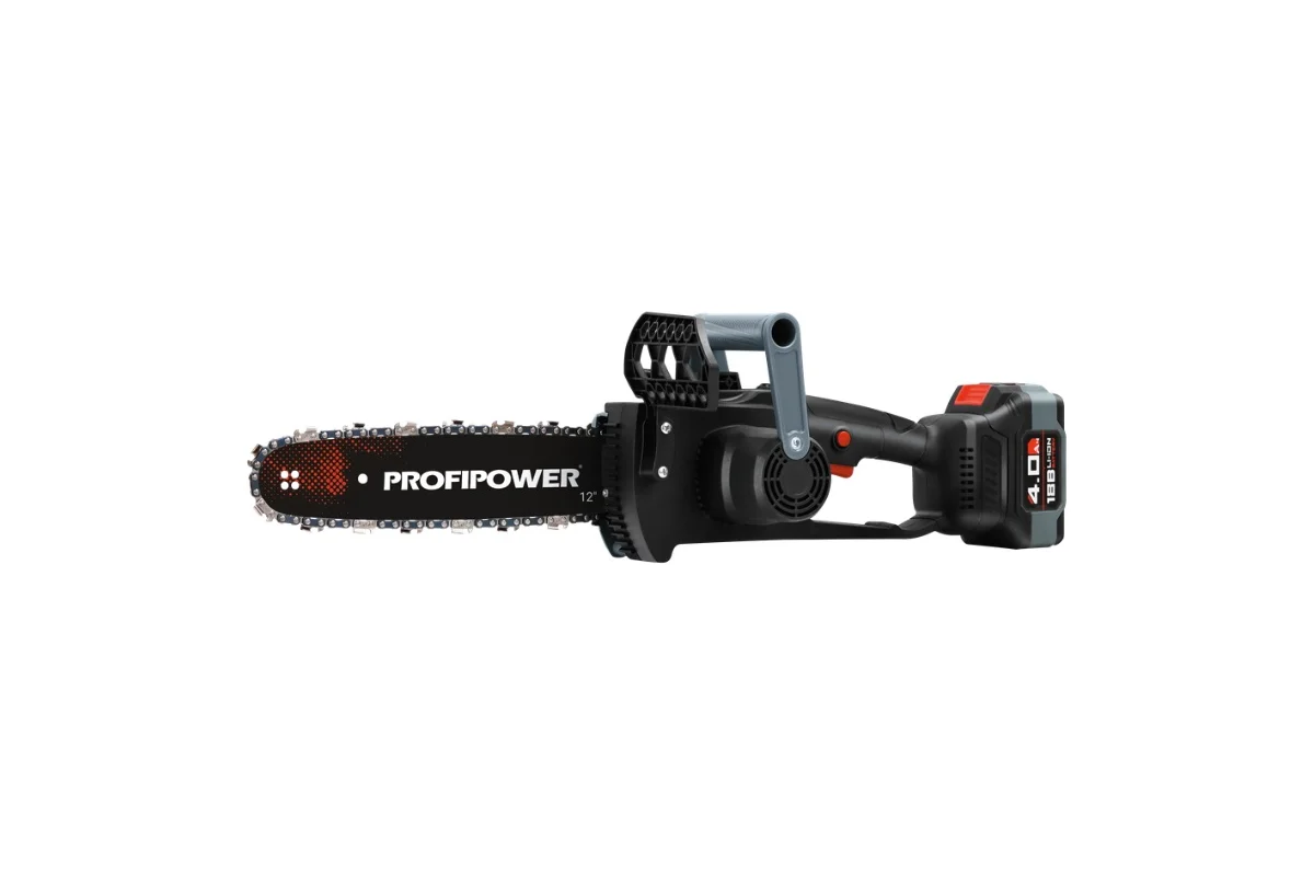 Аккум. б/щ цепная пила PROFIPOWER MKDUC-20В  (20В,Li-ion-1шт, 4.0Ач, шина 12", 0-4000об/мин, цепь 3/
