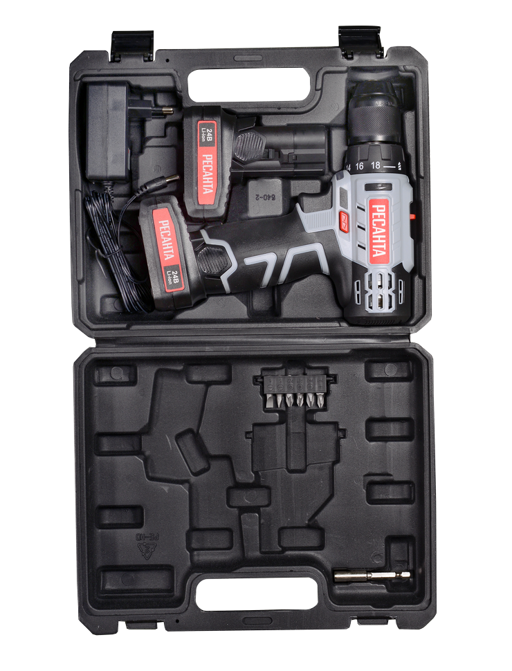 РЕСАНТА ДА-24-2ЛК Шуруп. акк, 24В 2х2,0 Ач Li-ion, 50Нм, БЗП