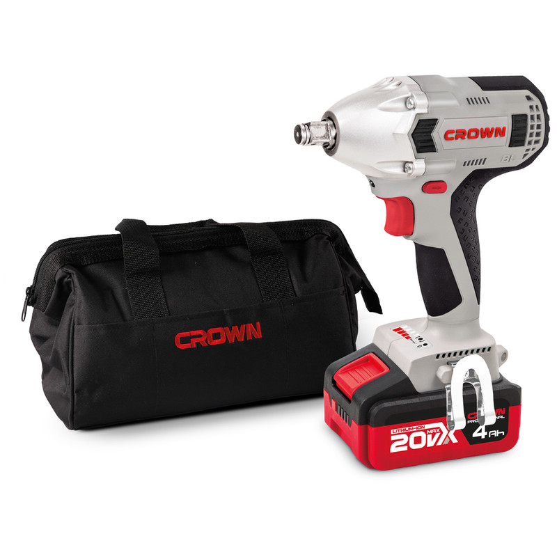 Аккумуляторный ударный б/щ гайковерт CROWN CT22015HX-4 TB
