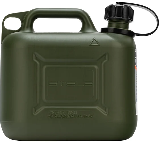 Канистра для ГСМ вертикальная, 5 л., пластиковая, усиленная// Stels