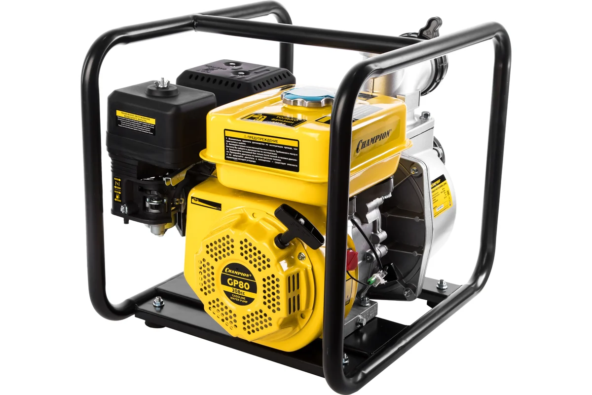 Мотопомпа CHAMPION  GP80, 6,5 л/с, 1000л/мин  8/26м, 30 кг, 3", ручной старт