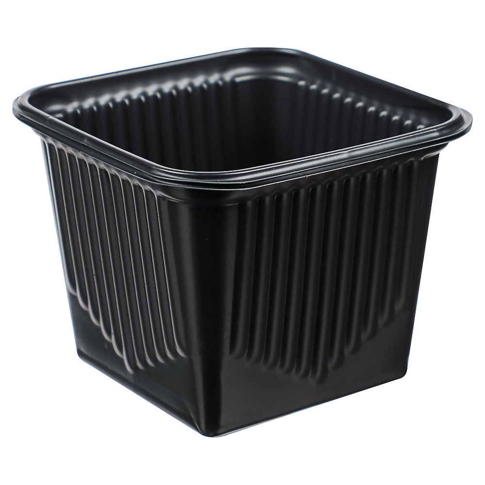 Горшок для рассады ДУО 9*9*8см (10шт/упак) квадратный 0,5л  черный(25)