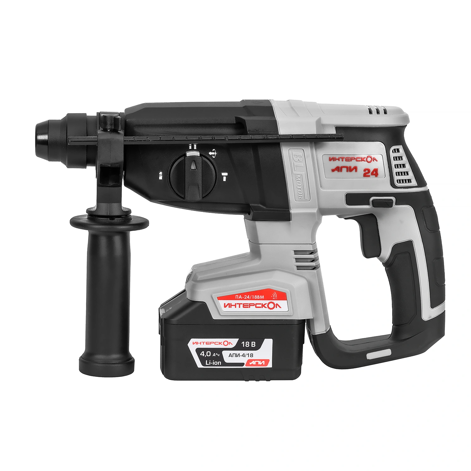ПА-24/18ВМ бесщеточный аккум. перфоратор SDS plus, Li-ion АПИ (кейс, 1 аккум., 4,0Ач, ЗУ)