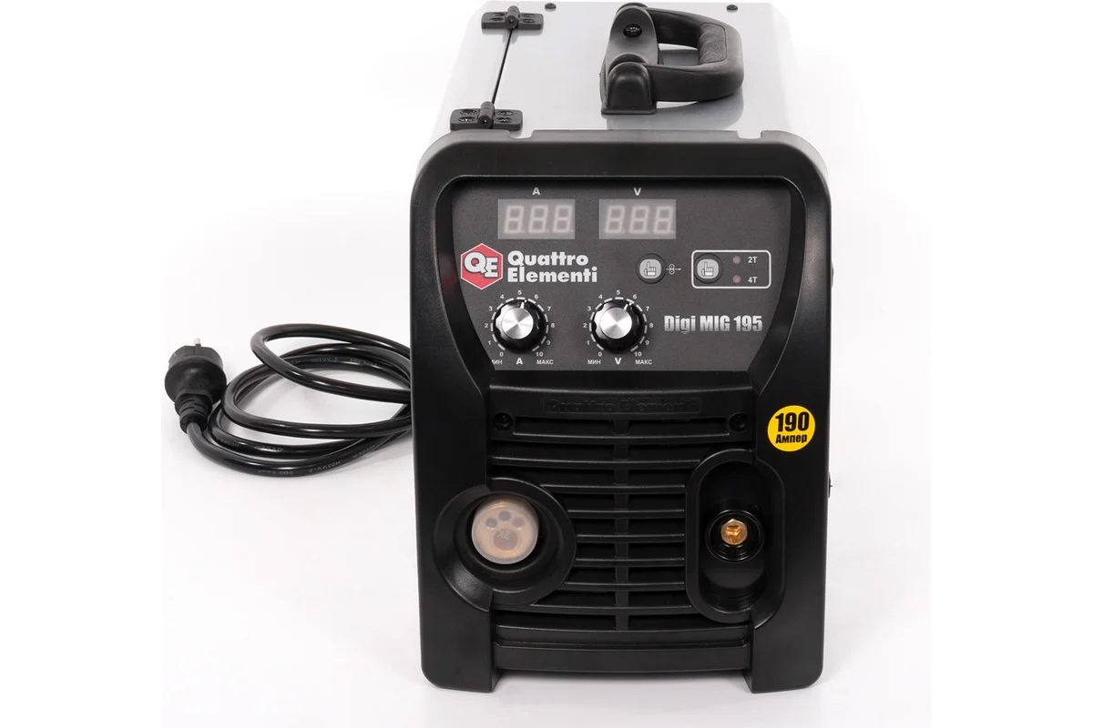 Аппарат полуавтомат. сварки, инвертор QUATTRO ELEMENTI Digi MIG 195 (190 А, ПВ 30%,проволока 0,6 - 1