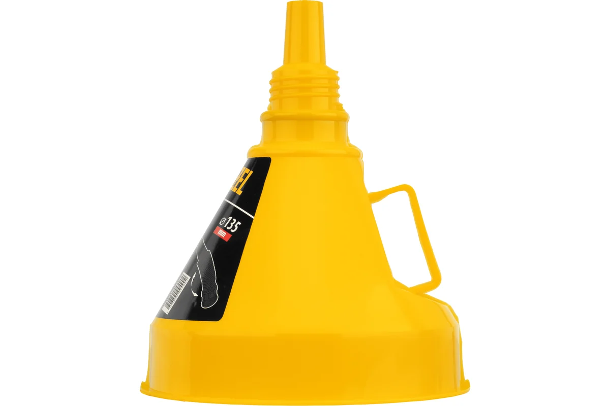 Воронка пластиковая, 135 мм, с металлическим ситом, гибкий наконечник// Denzel