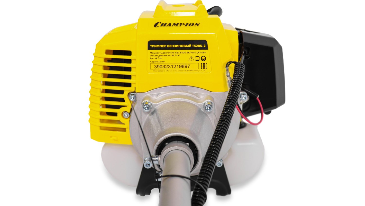 Бензотриммер CHAMPION T 528S-2, 1,47 кВт, не разъемн, пр. штанга, 51,7 см3, вело-руль