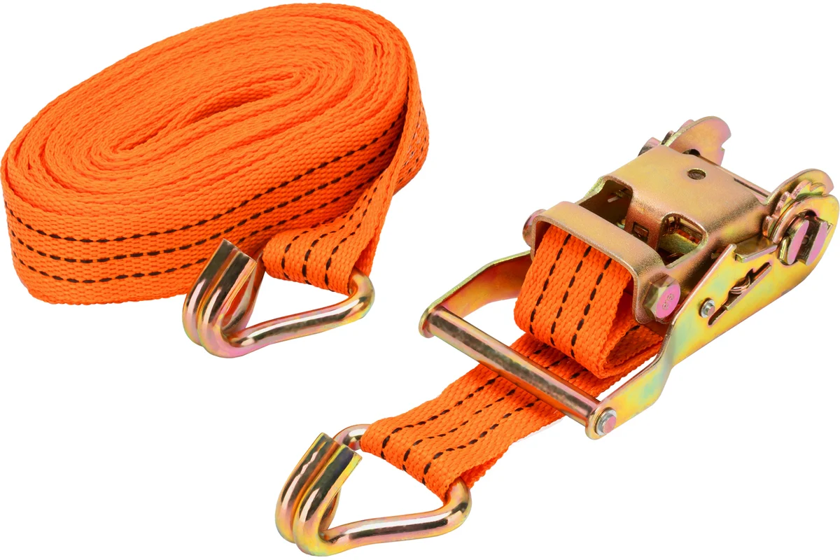 Ремень багажный с крюками, 8x0.038м, храповый механизм // Stels